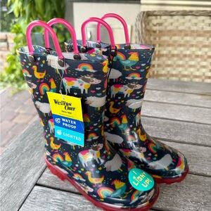BRAND NEW Waterproof Western Chief Light Up Rain Boots Kids Size 11/12